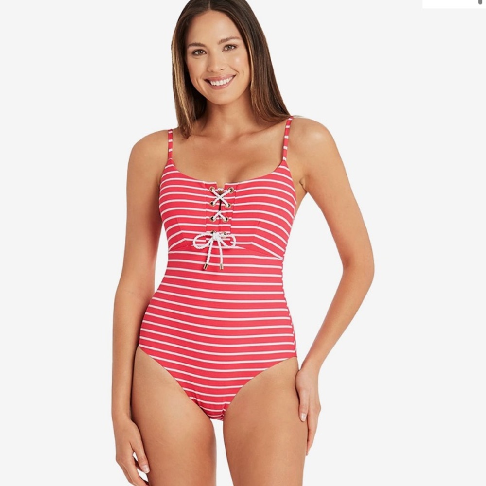 NWT Sea Level Swim Chamarel Lace Up Bralette One Piece Swimsuit